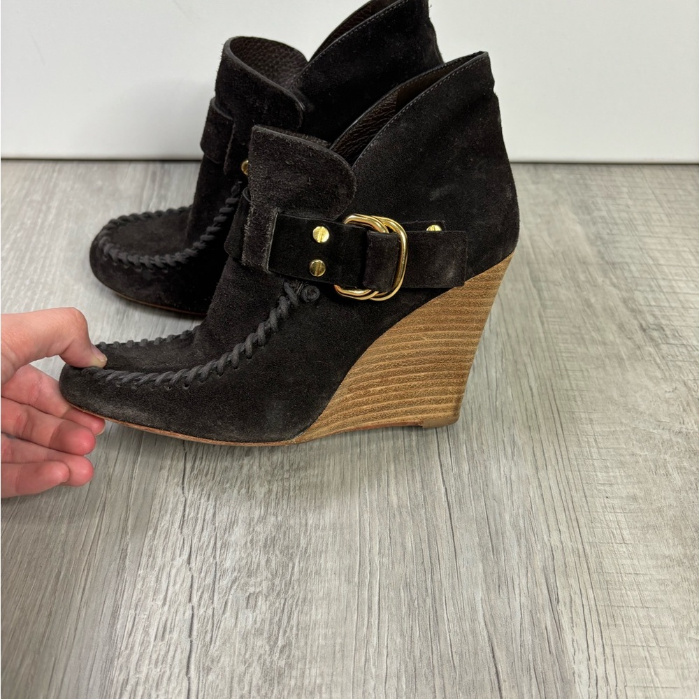Tory Burch Belen Suede Brown Mocassin boots size 6 - Picture 3 of 8